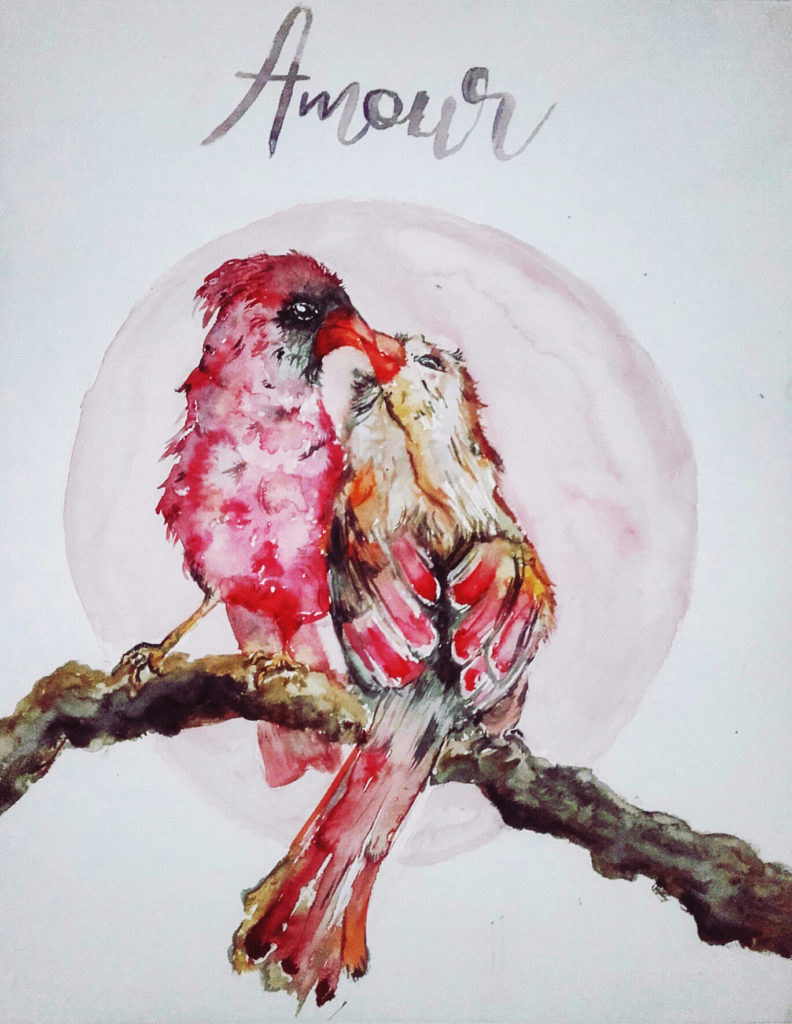 Amour, toiles, oiseaux, dessin, aquarelle, Logo lusart, audiovisuel, vidéo, photo, montage, illustration, lucile servais, motion design, digital painting, compositing, vfx, production, court métrage, vimeo, dessin, toiles, art, artiste