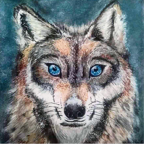 Loup, amour, toiles, oiseaux, dessin, aquarelle, Logo lusart, audiovisuel, vidéo, photo, montage, illustration, lucile servais, motion design, digital painting, compositing, vfx, production, court métrage, vimeo, dessin, toiles, art, artiste